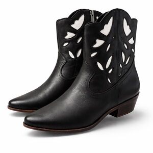 New in Box $149 Lucky Brand Black Women's Western Cowboy Ankle Boots sz 9